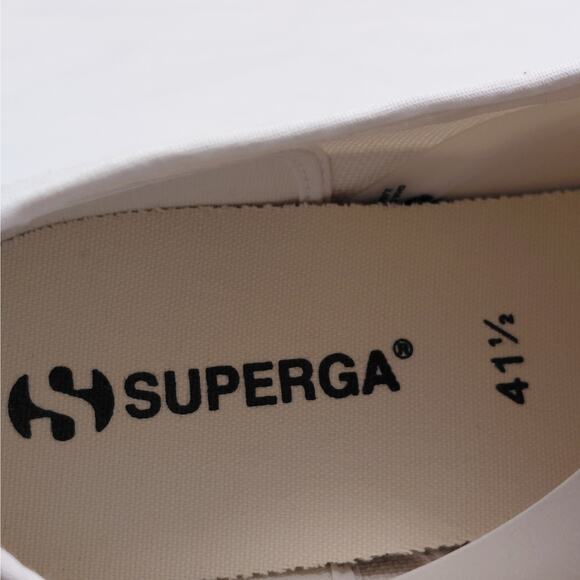 Superga Womens Sneakers Size 10 White Canvas Rainbow Eyelet Low Top Tennis Shoes - Picture 9 of 11